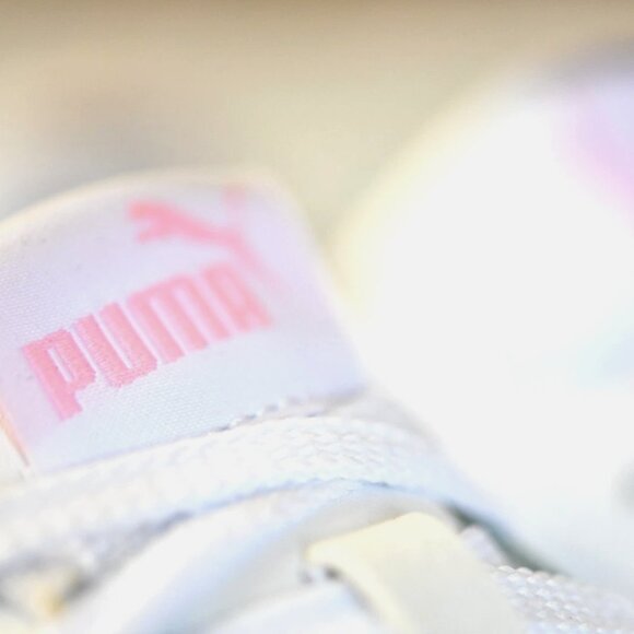 PRE-OWNED Size: 6.5 Women's or 5 Big Kid PUMA Carina 2.0 Jelly Bean White/Pink - Picture 5 of 14